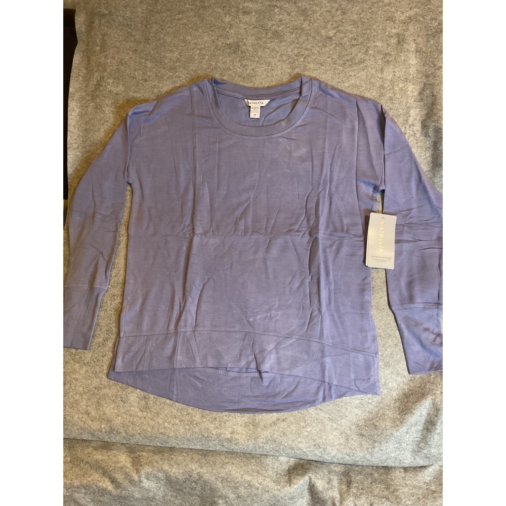 Athleta Coaster Luxe Sweatshirt Lavender Purple Plush Nirvana Crew Neck 870422 M